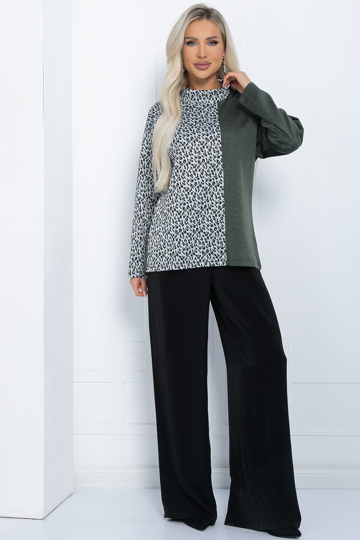 Блуза Элли (хаки) Б11306