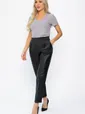 Брюки с кожаной вставкой Дарнель (черные) Б14349-10М