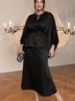 Костюм с юбкой Альсия  (черный) К14393-5М
