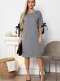 Платье с бантами Кайла (серое) П14873-10М