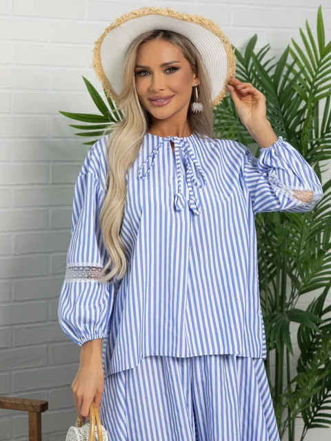 Блуза Марбелья (бело-голубая) Б15760-39М