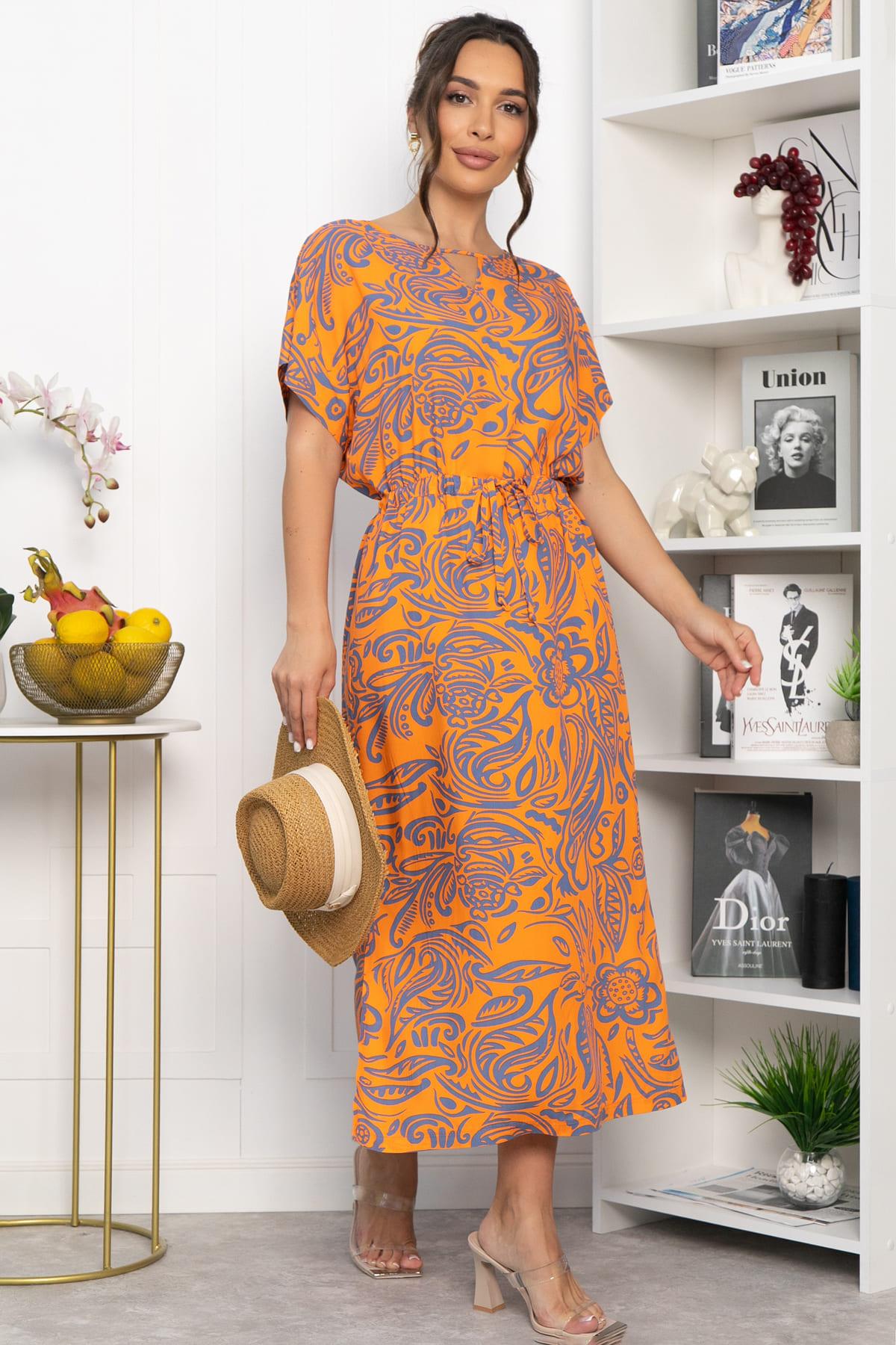 Платье Вистерия (оранжевое) П13947-5М