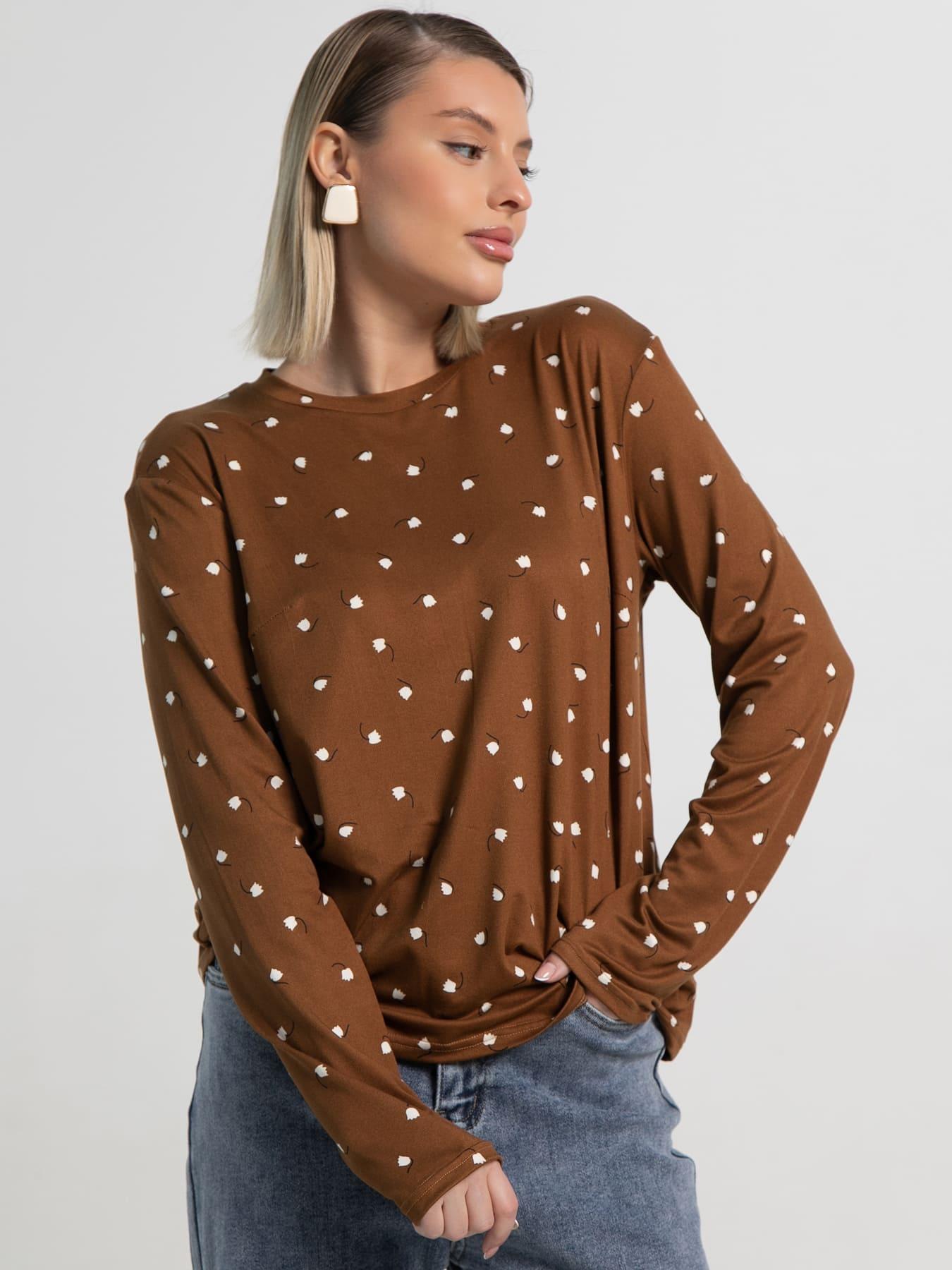 Лонгслив Вдвоём с тобой (коричневый) Б15511-7М