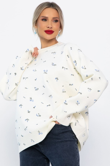 Свитер оверсайз Анита (белый) Б14761-1М