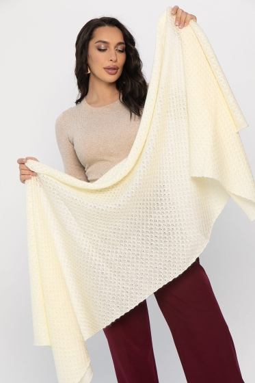 Вязаный палантин (молочный) ВП02-1М