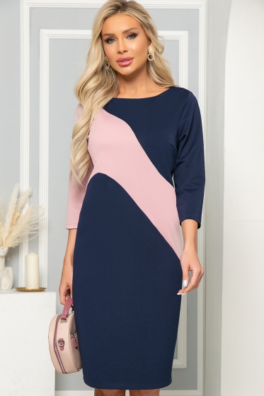 Платье "Ингрид" (пинк энд блю) П4928