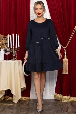 Платье бохо трикотажное Млада (темно-синее) П14411-8М
