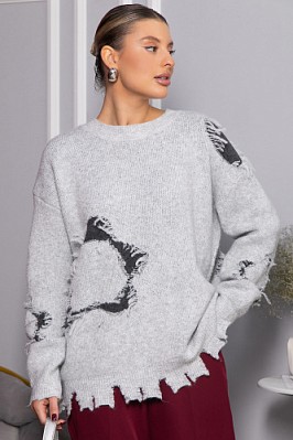 Свитер рваный Наиль (серый) Б14562-13М